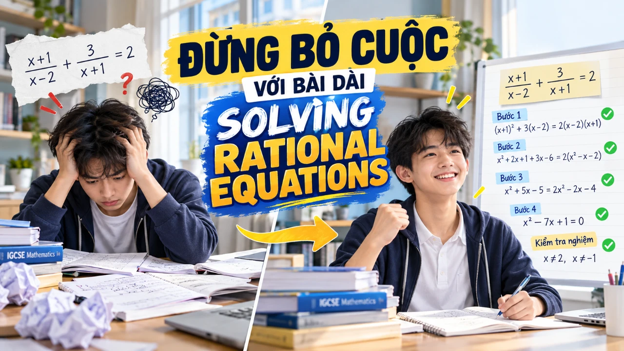 Bài 33: Đừng để bài dài làm con bỏ cuộc ở Solving Rational Equations – IGCSE