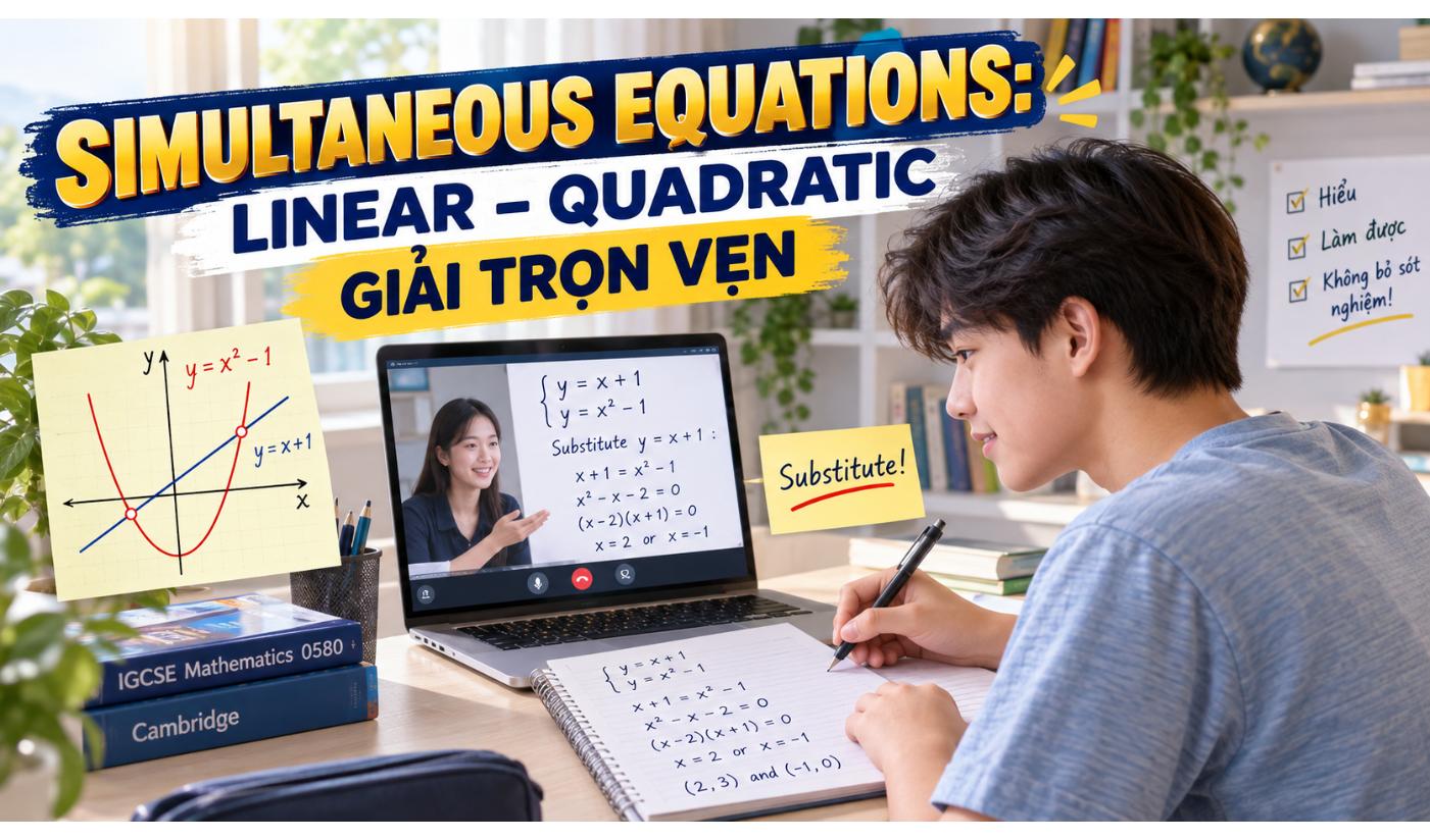 Simultaneous-2 Dạng Linear và Quadratic - IGCSE 2